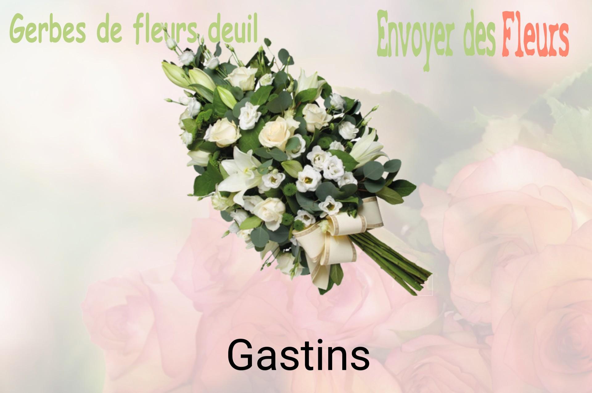 Gerbe de fleurs de deuil livrée à Gastins